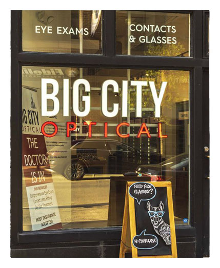 Big City Optical front door