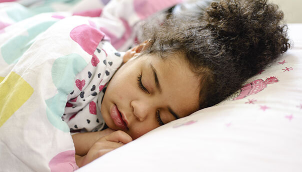 Little girl sleeping with Ortho-K