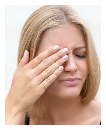 Woman wearing traditional contact lens at Big City Optical
